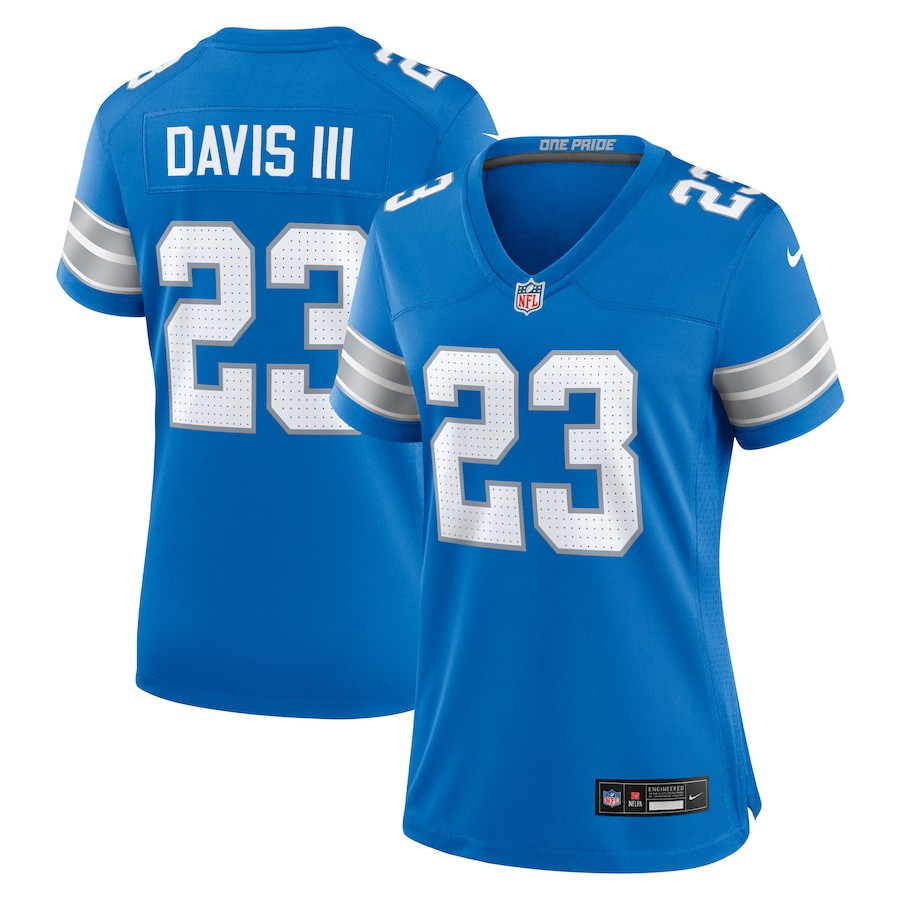 Carlton Davis III 23 Detroit Lions Game Blue NFL Jersey Women's