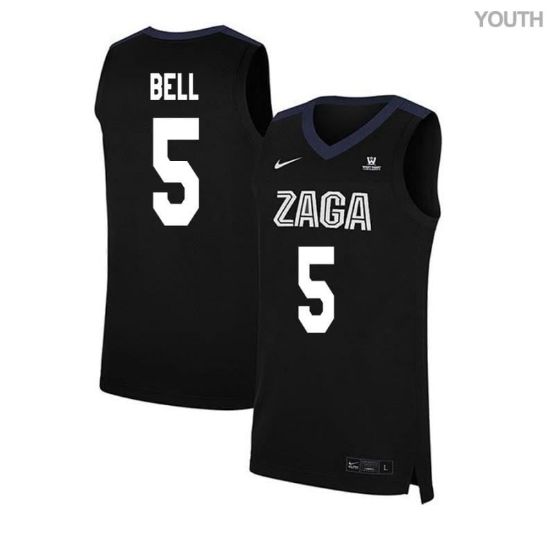 5 Gary Bell Black Elite Gonzaga Bulldogs NCAA Jersey Youth