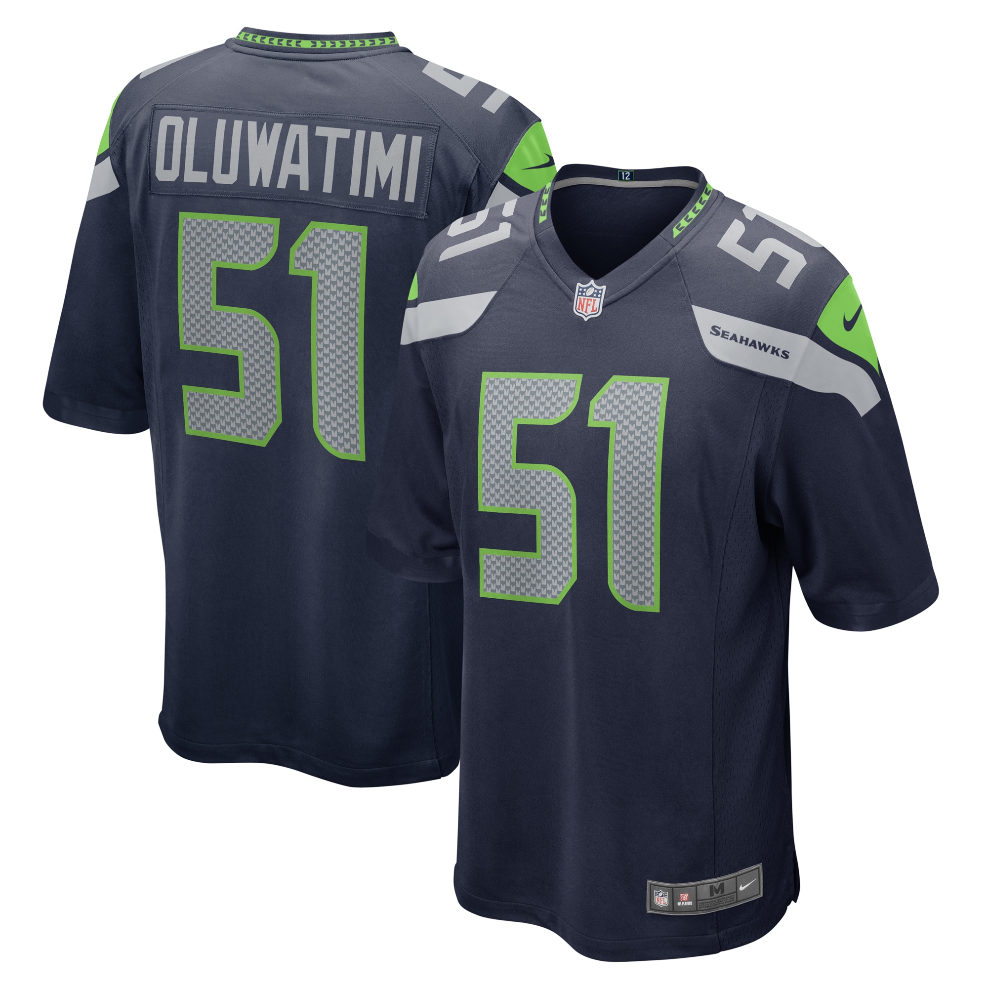 Seattle Seahawks Olusegun Oluwatimi College Navy Game NFL Jersey Men's