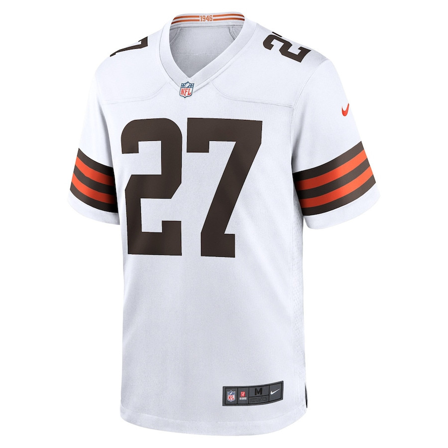 Kareem Hunt 27 Cleveland Browns Game White NFL Jersey Men's