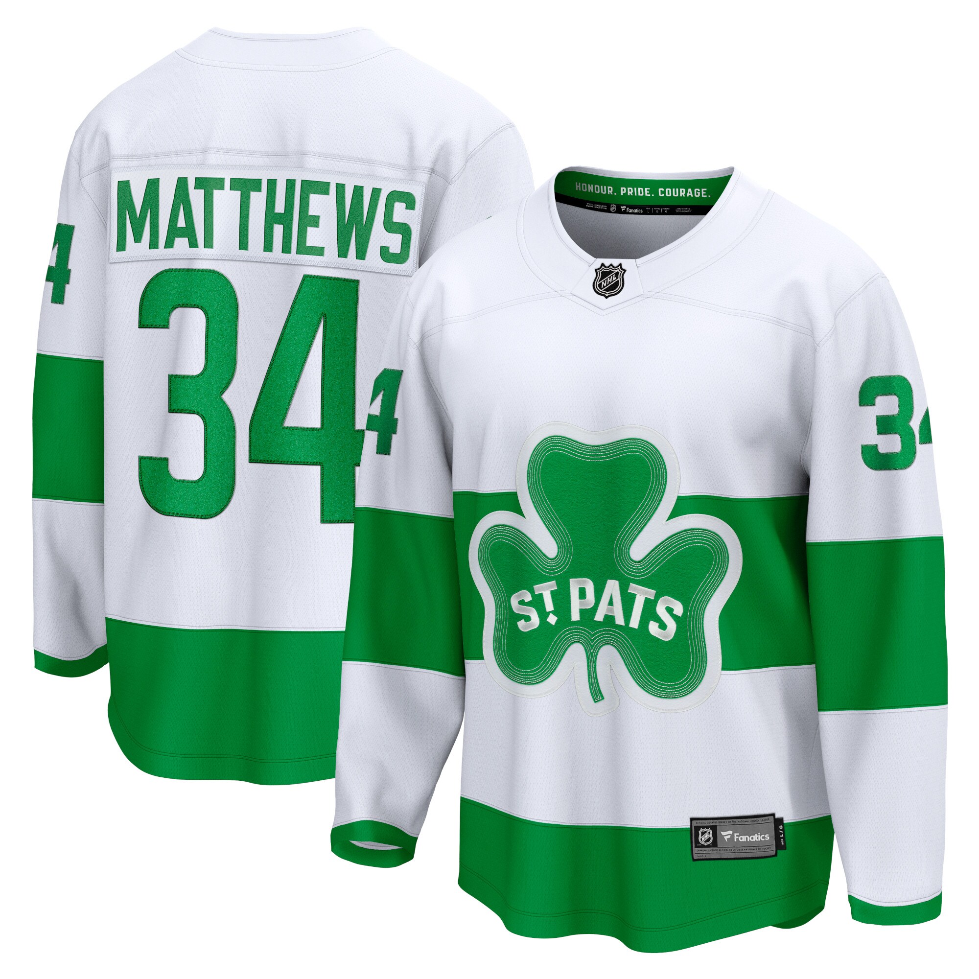 Toronto Maple Leafs Auston Matthews White St. Patricks Alternate Premier Breakaway Player NHL Jersey Men's