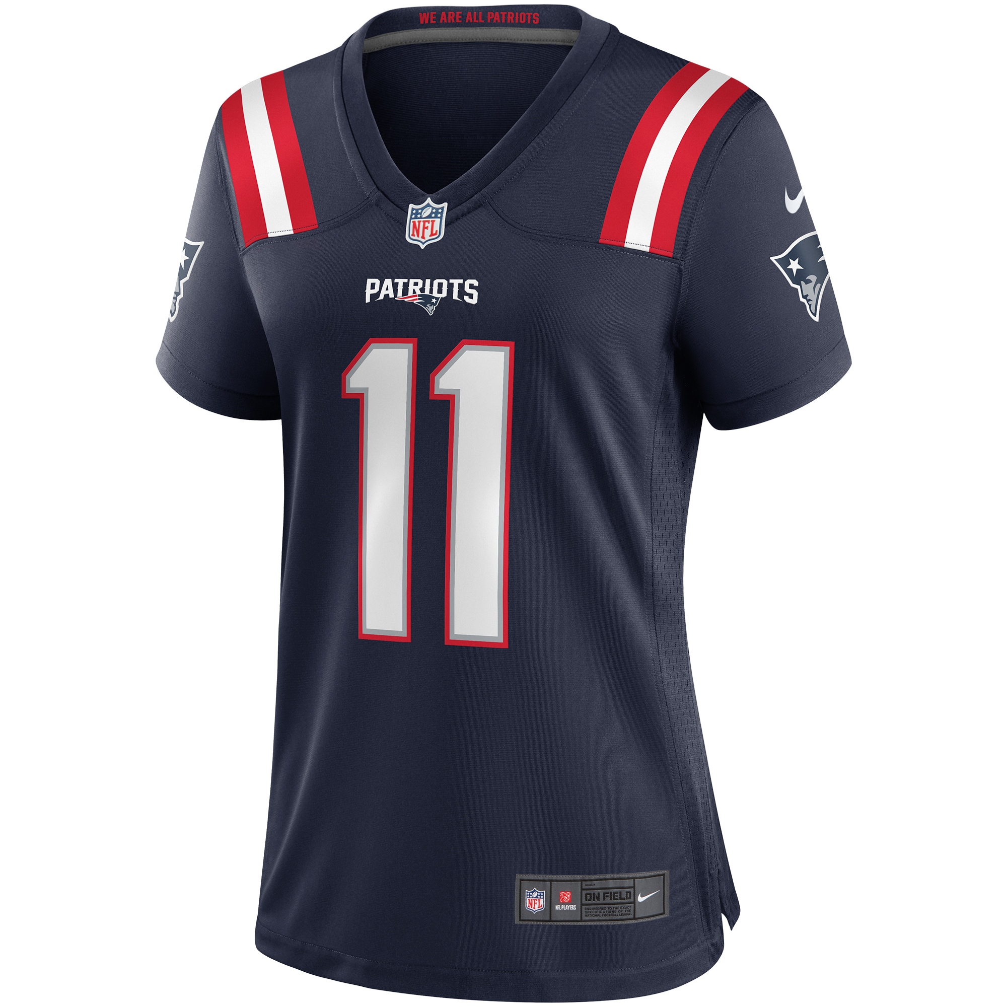 New England Patriots Drew Bledsoe Navy Game Retired Player NFL Jersey Women's