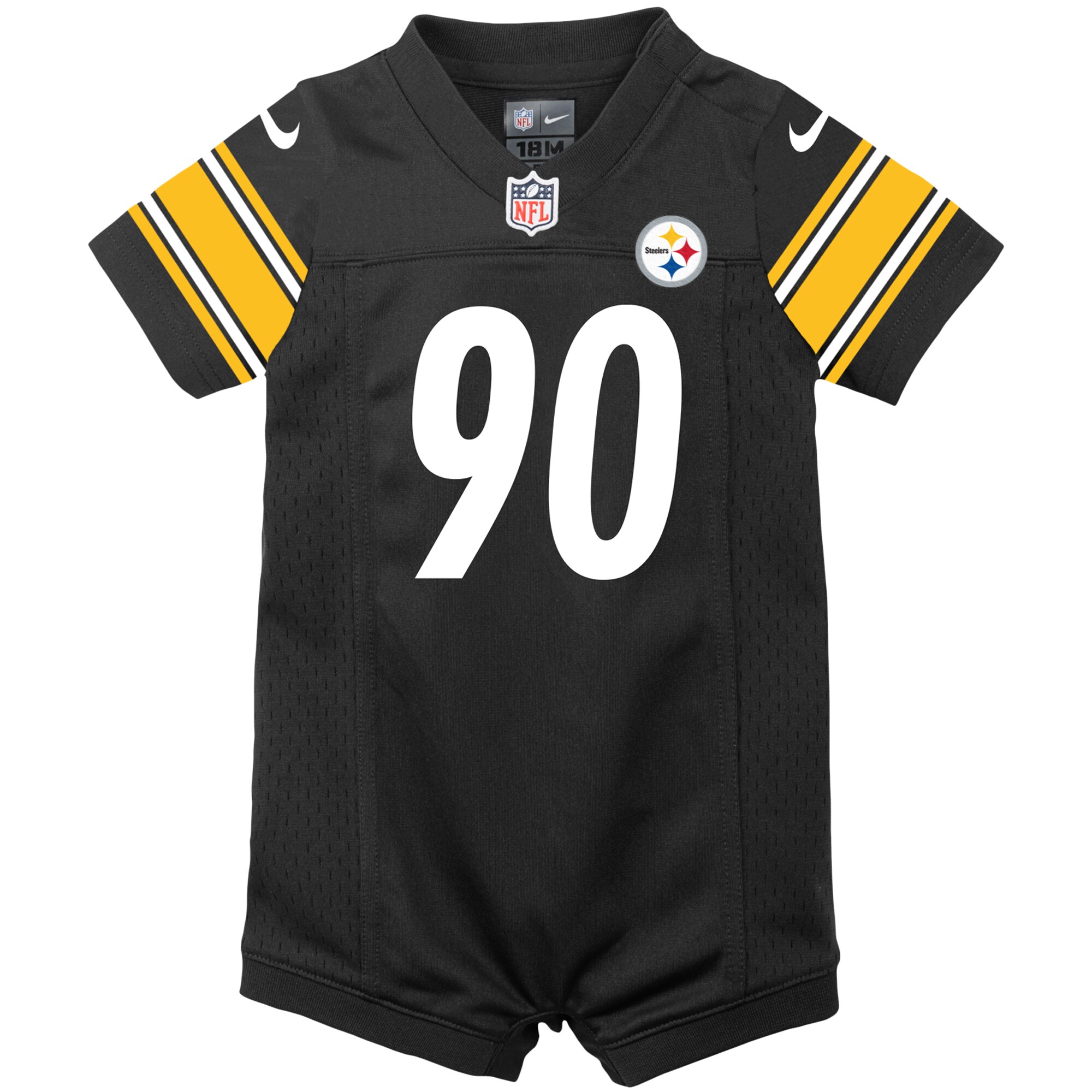 Infant Pittsburgh Steelers T.J. Watt Black Game Romper NFL Jersey Men's