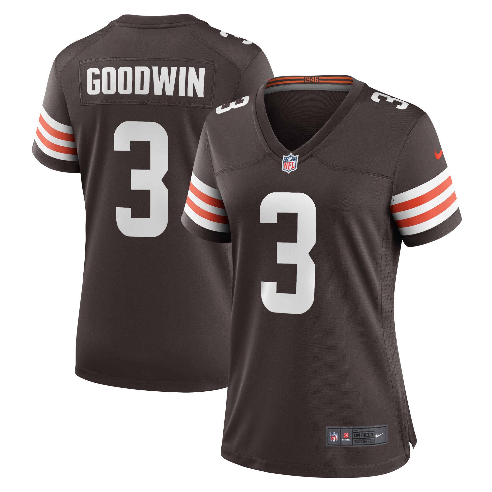 Cleveland Browns Marquise Goodwin Brown Team Game NFL Jersey Women's