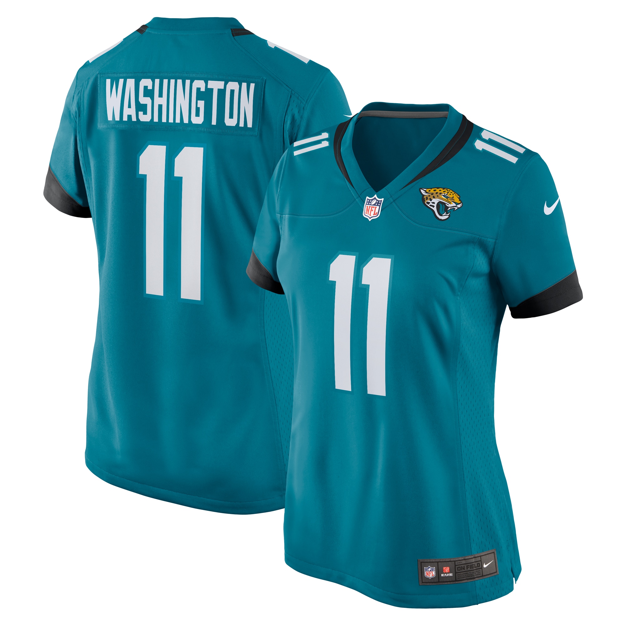 Jacksonville Jaguars Parker Washington Teal Team Game NFL Jersey Women's