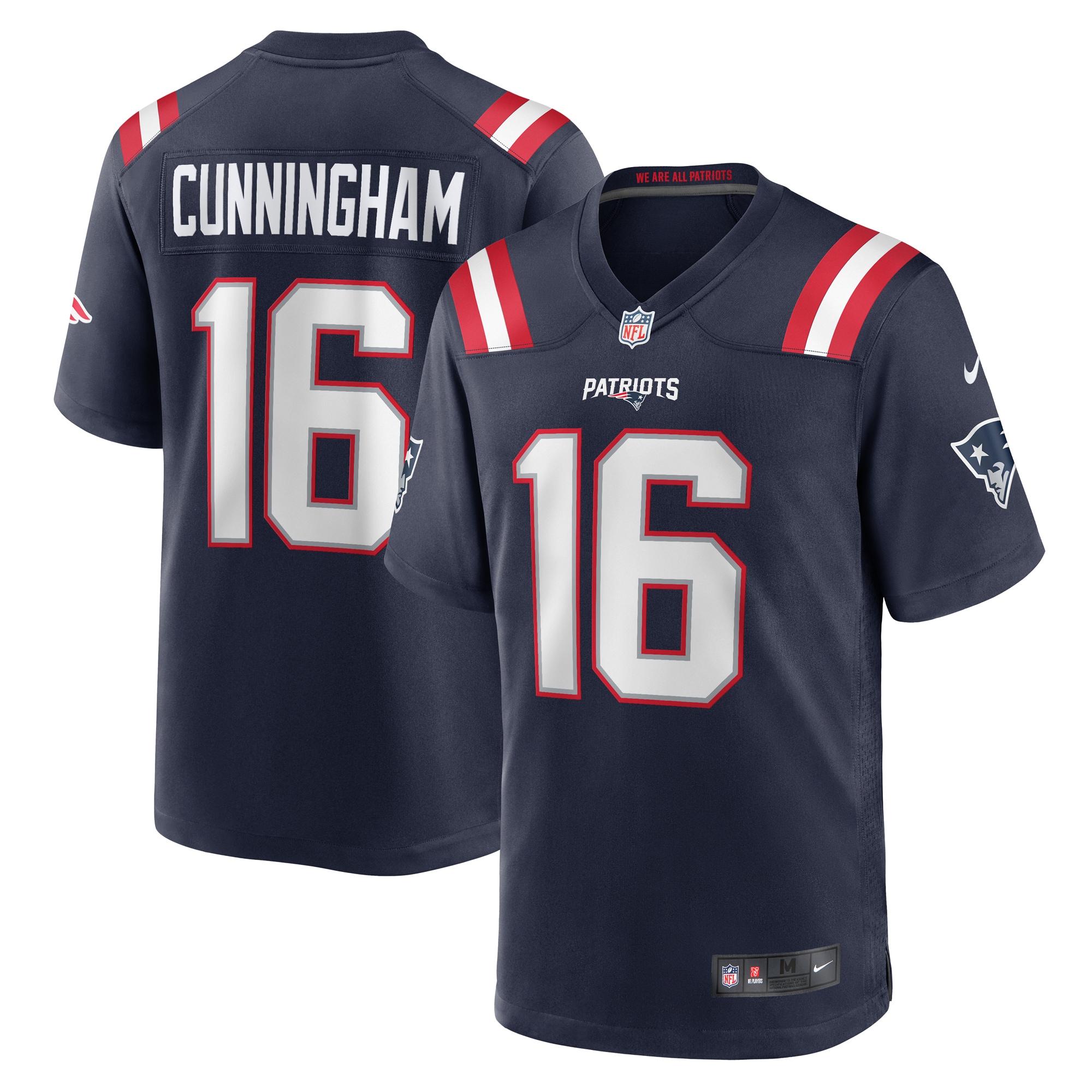 New England Patriots Malik Cunningham Navy Team Game NFL Jersey Men's