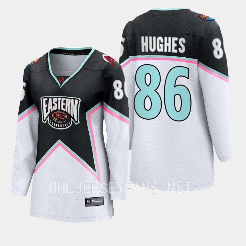 Jack Hughes 86 New Jersey Devils Black 2023 All Star Eastern Conference Women NHL Jersey Women's
