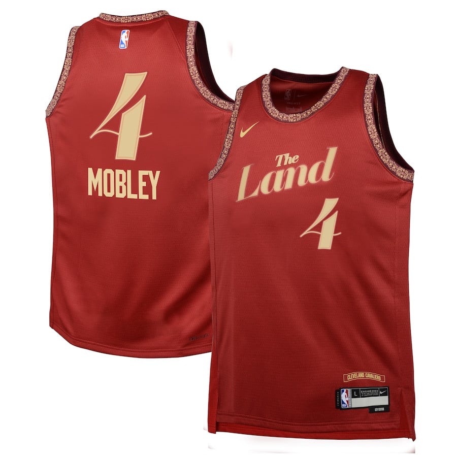 Evan Mobley 4 Cleveland Cavaliers 2023/24 City Edition Swingma Wine NBA Jersey Youth