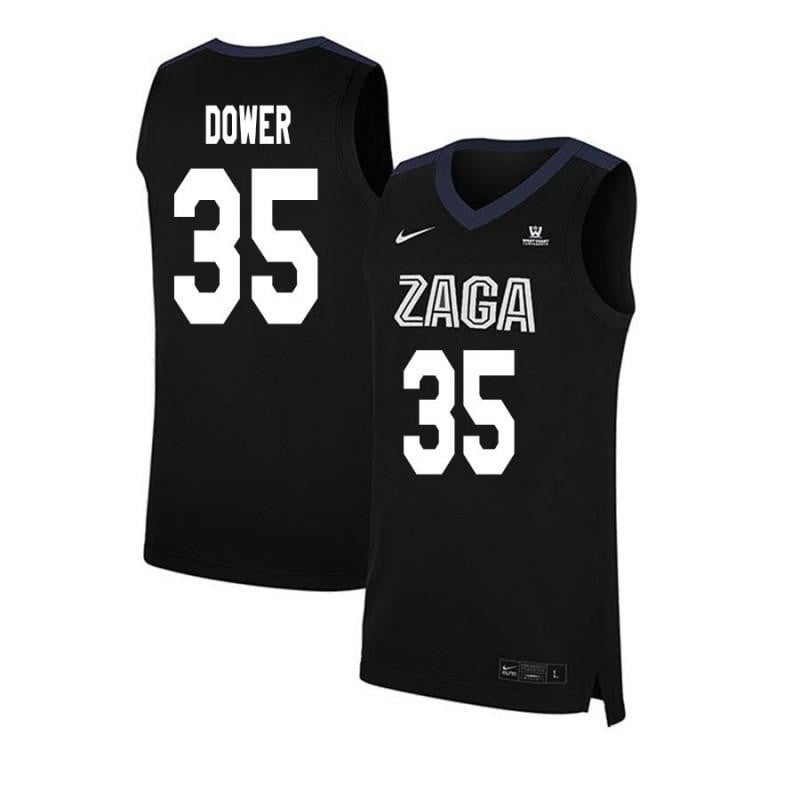 35 Sam Dower Black Elite Gonzaga Bulldogs NCAA Jersey Men's