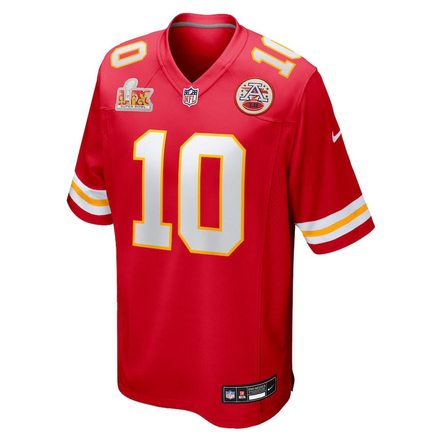 Isiah Pacheco 10 Kansas City Chiefs Super Bowl LIX Game Red NFL Jersey Men's