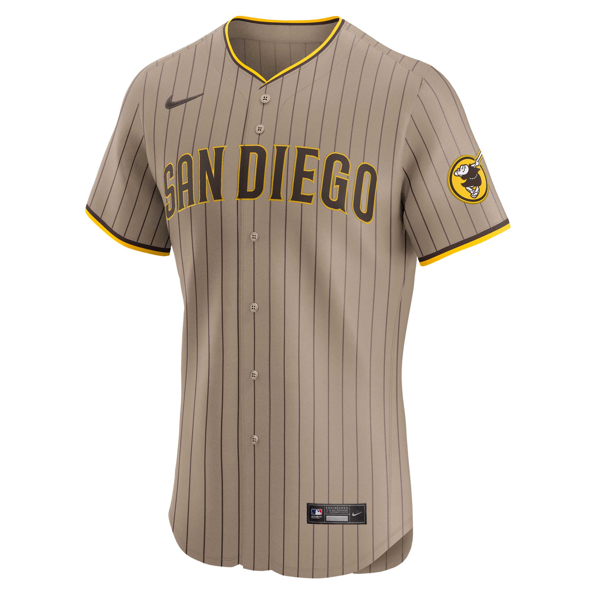 San Diego Padres Sand Alternate Vapor Premier Elite Patch MLB Jersey Men's
