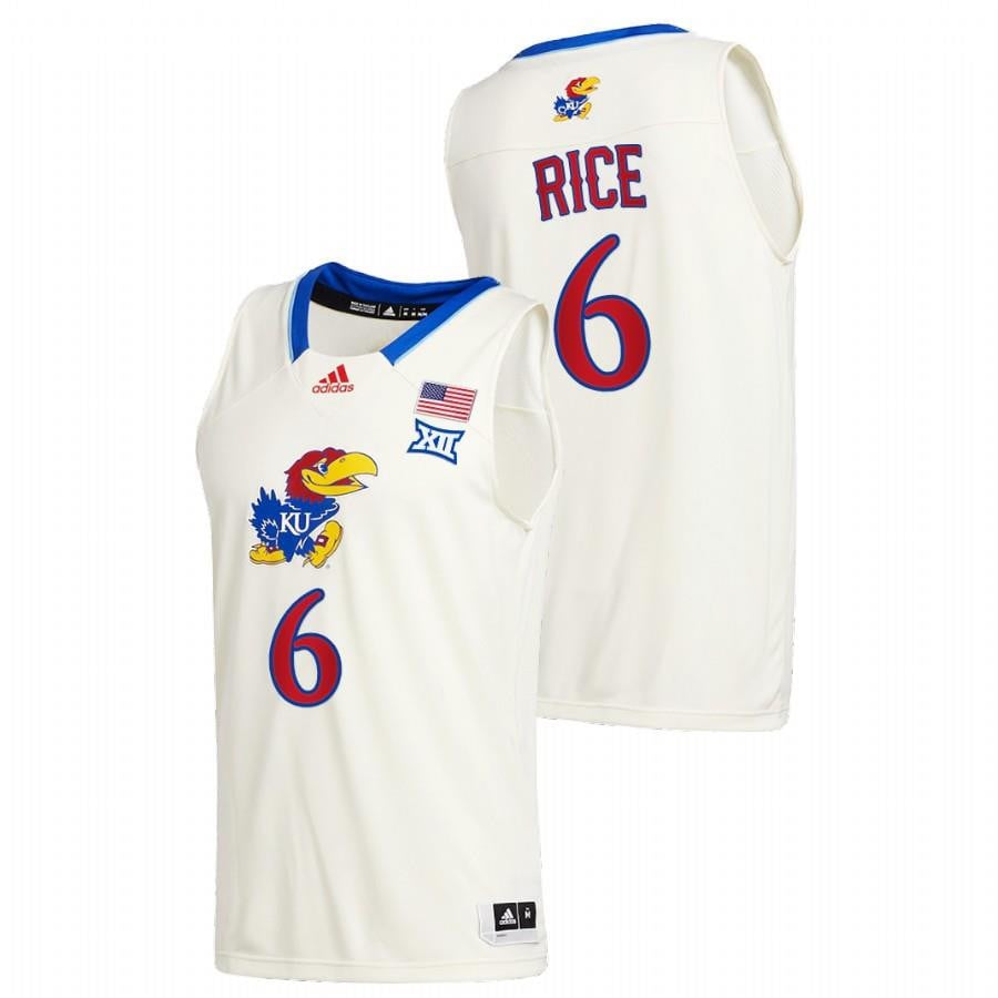 Kansas Jayhawks M.J. Rice Cream 6 Class of 2022 5-star prospect NCAA Jersey Men's