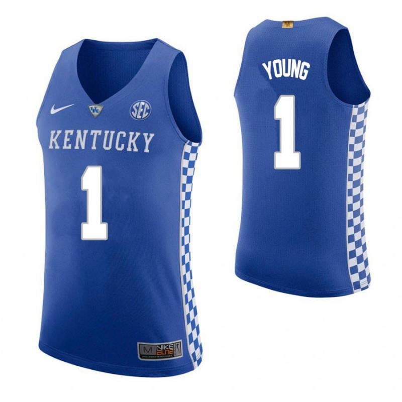 1 James Young Home Blue Elite Kentucky Wildcats NCAA Jersey Men's