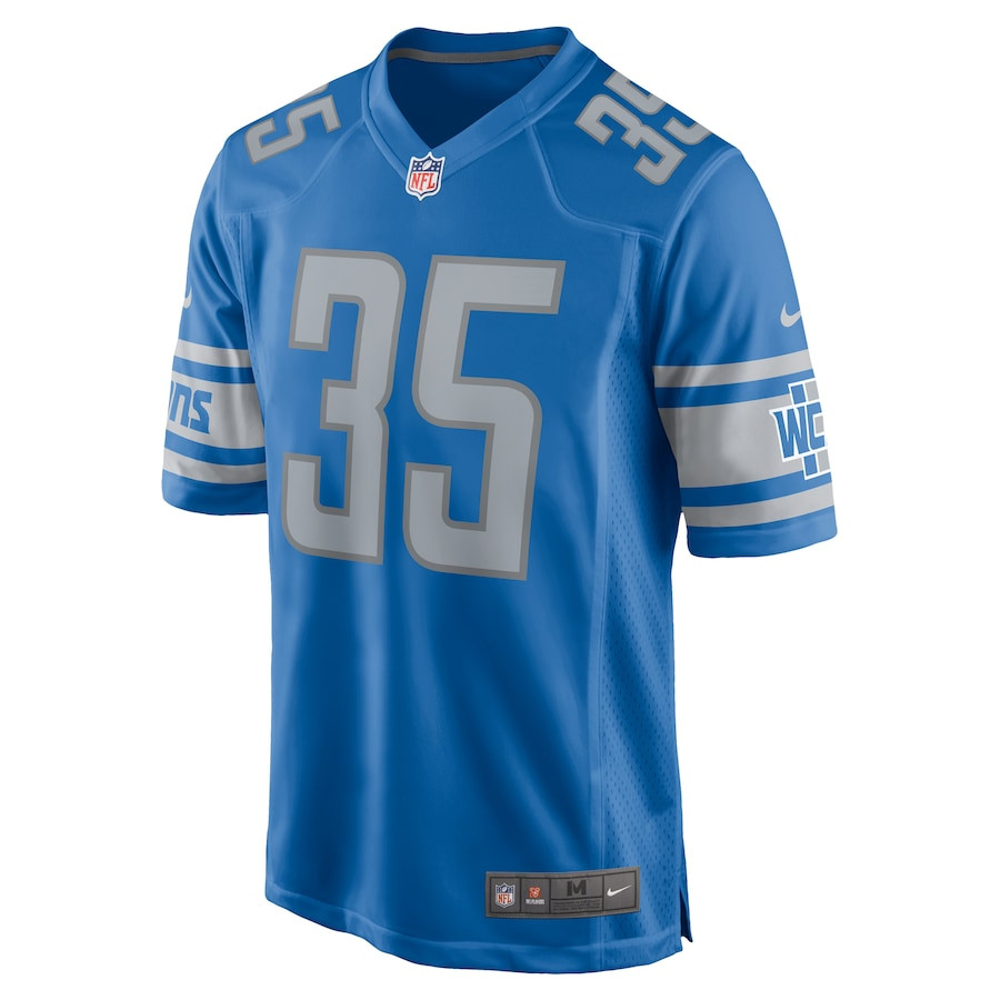 Mohamed Ibrahim 35 Detroit Lions Game Blue NFL Jersey Men's