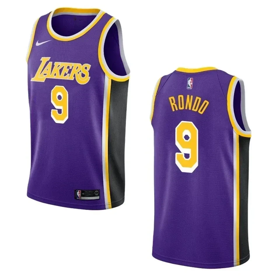 Los Angeles Lakers 9 Rajon Rondo Statement Swingman Purple NBA Jersey Men's