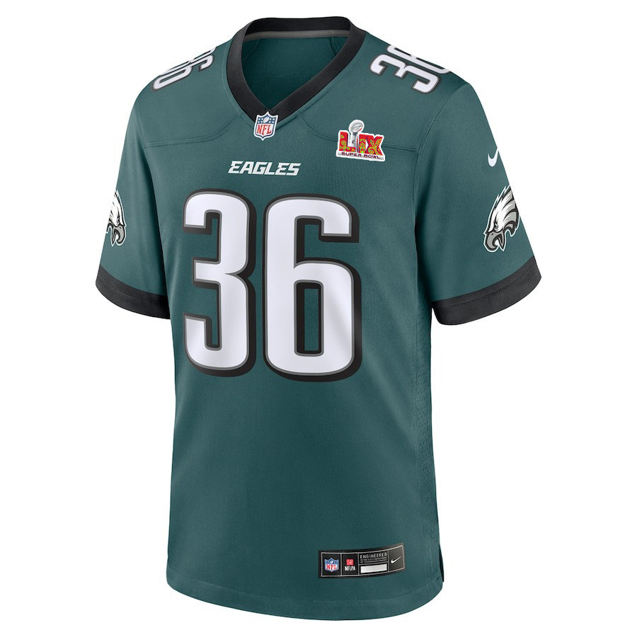 Tristin McCollum #36 Philadelphia Eagles Super Bowl LIX Midnight Green NFL Jersey Men's