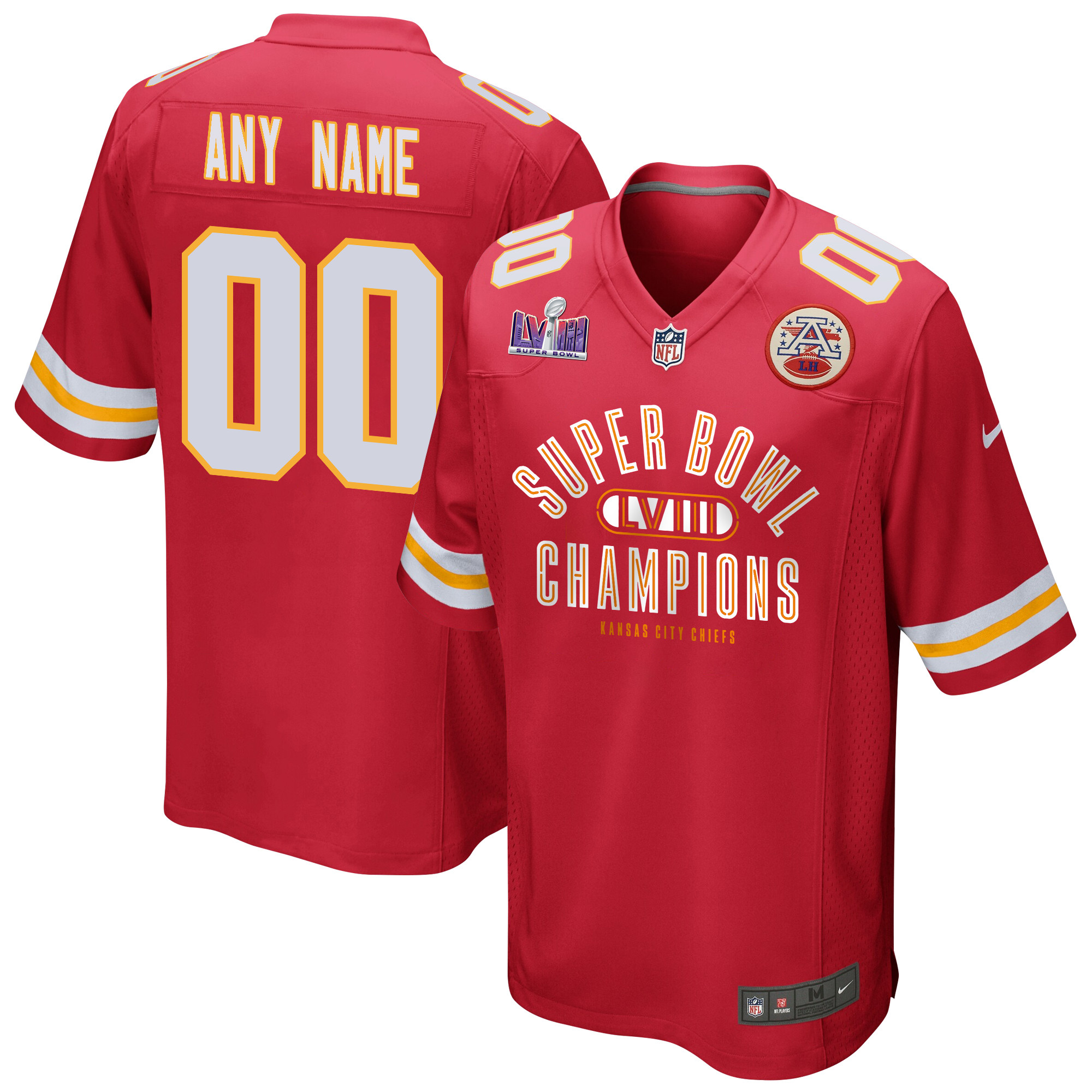 Kansas City Chiefs Super Bowl LVIII Champions Under The Lights Game Custom Scarlet NFL Jersey Men's