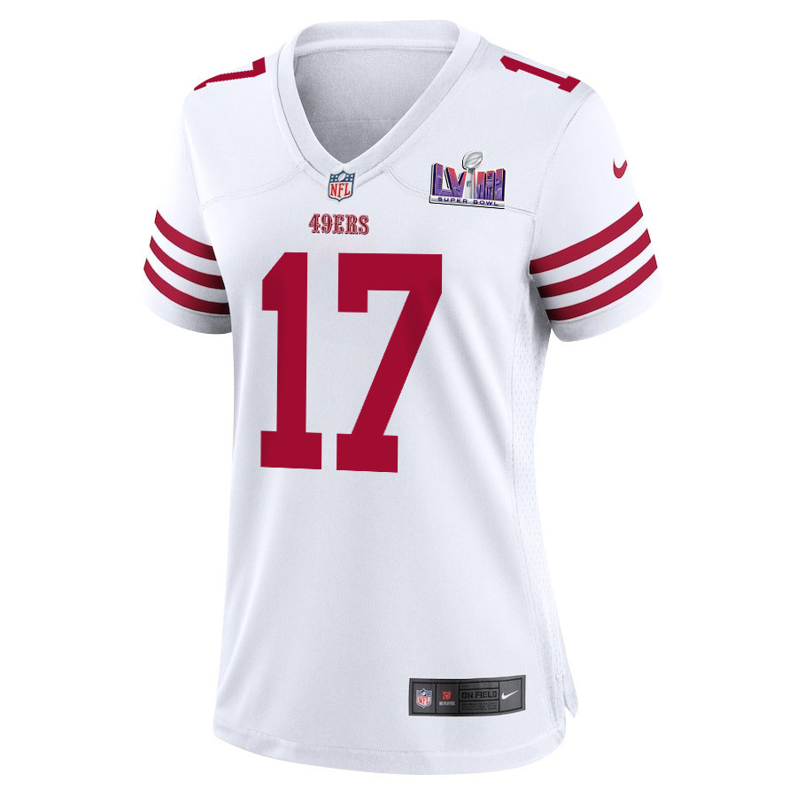 Brandon Allen 17 San Francisco 49ers Super Bowl LVIII Patch Game White NFL Jersey Women's