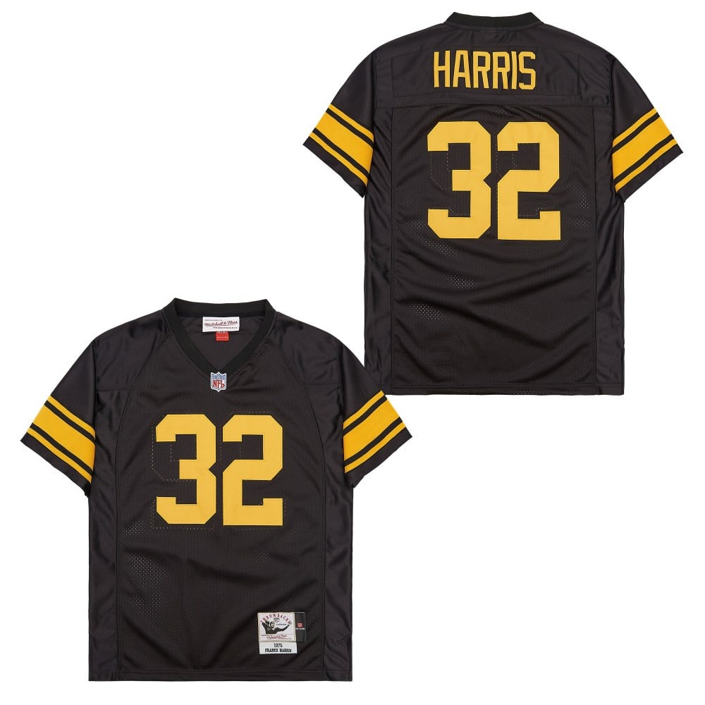 Franco Harris 32 Pittsburgh Steelers Retro Throwback Black NFL Jersey Men's