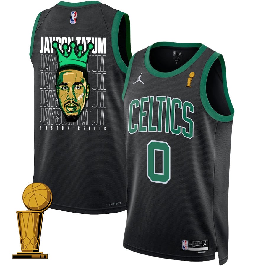 Jayson Tatum 0 Boston Celtics 2024 The King Of Champions Swingman Finals Champions Patch NBA Jersey Men's