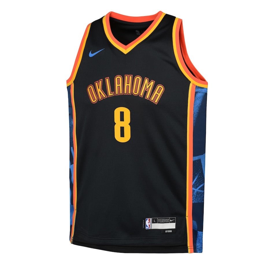 Jalen Williams 8 Oklahoma City Thunder 2024/25 Swingman Playe City Edition Black NBA Jersey Youth