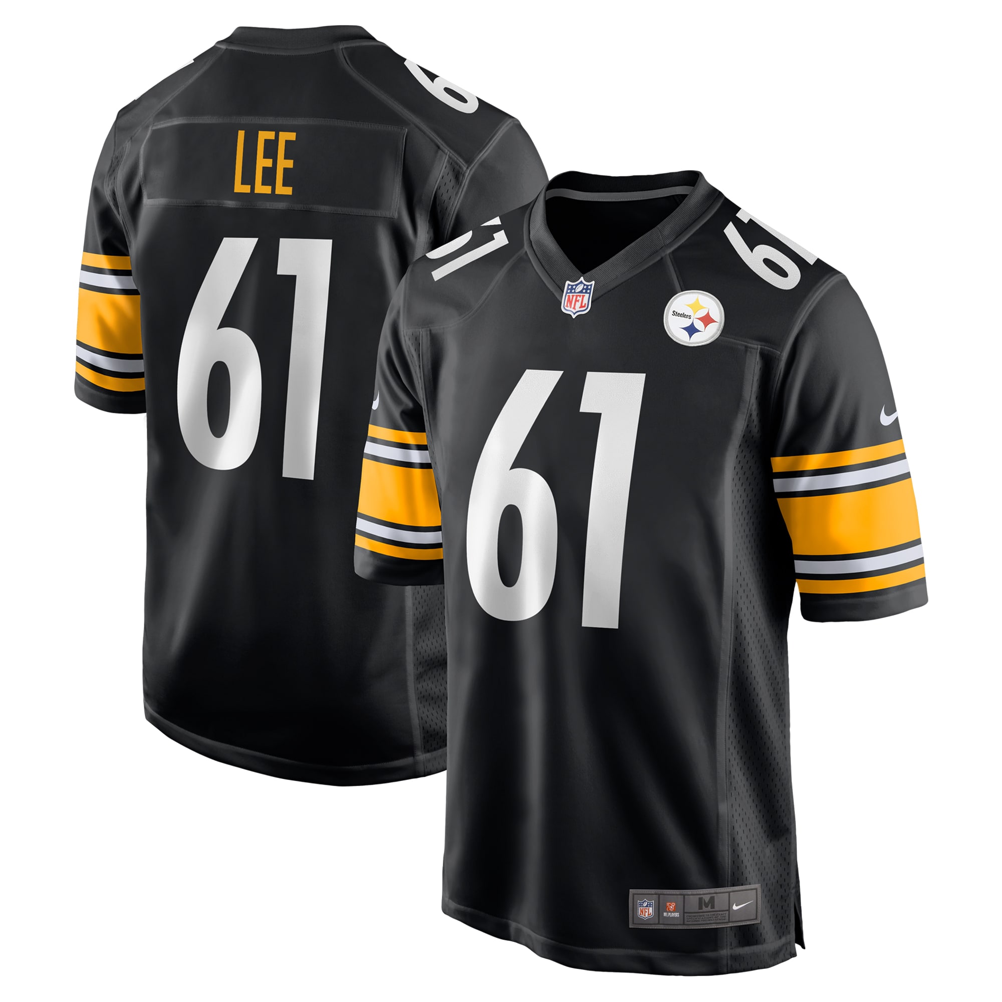 Pittsburgh Steelers Logan Lee Black Game NFL Jersey Men's