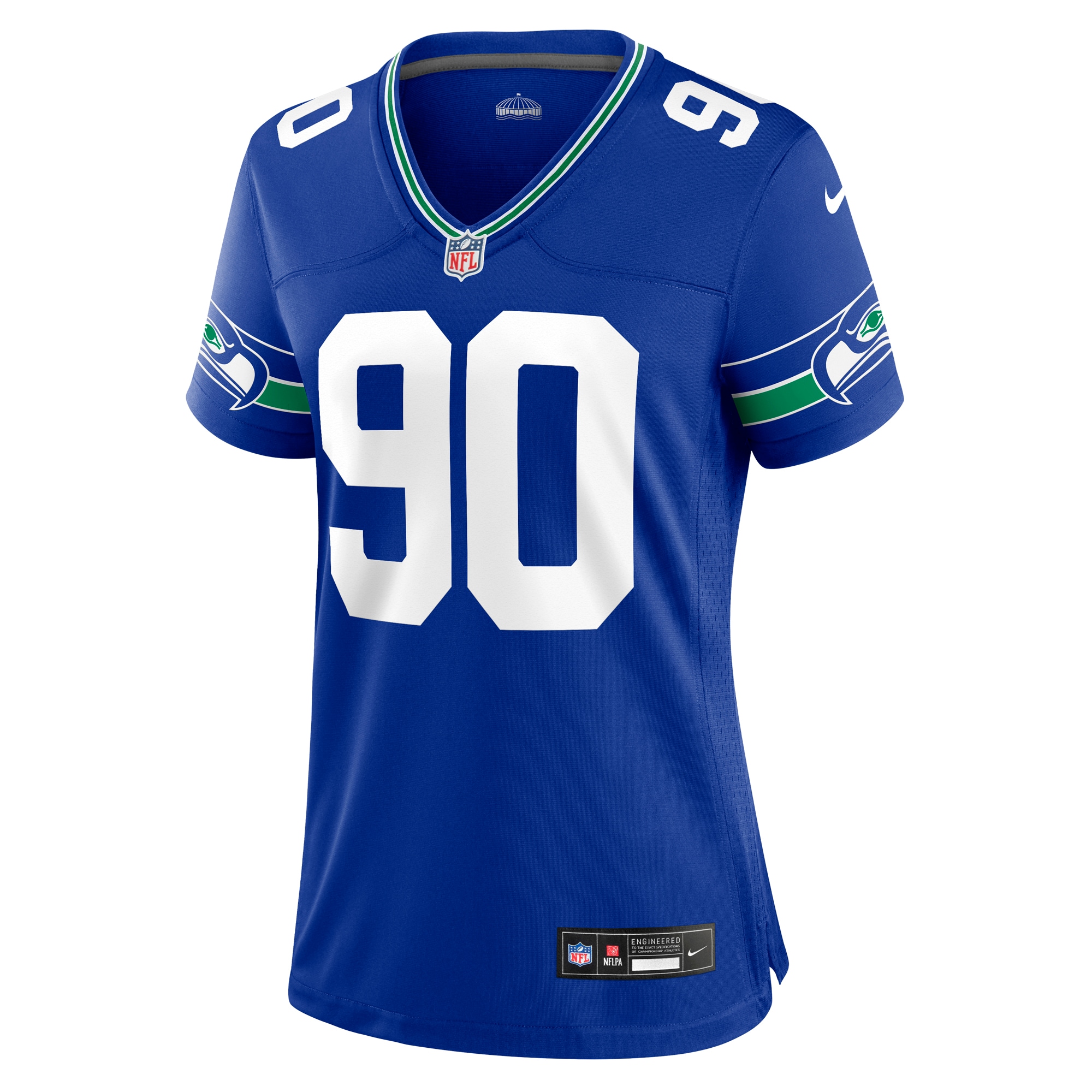 Seattle Seahawks Jarran Reed Royal Throwback Player Game NFL Jersey Women's