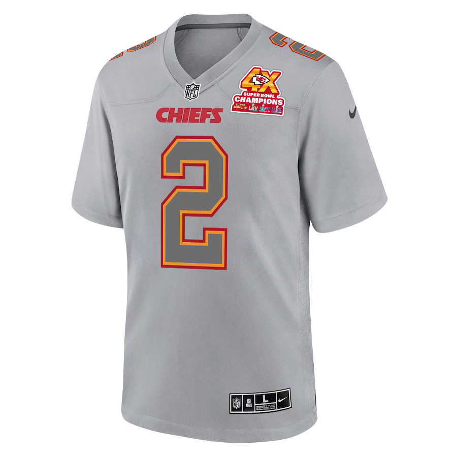 Joshua Williams 2 Kansas City Chiefs Super Bowl LVIII Champions 4X Atmosphere Fashion Game Gray NFL Jersey Men's