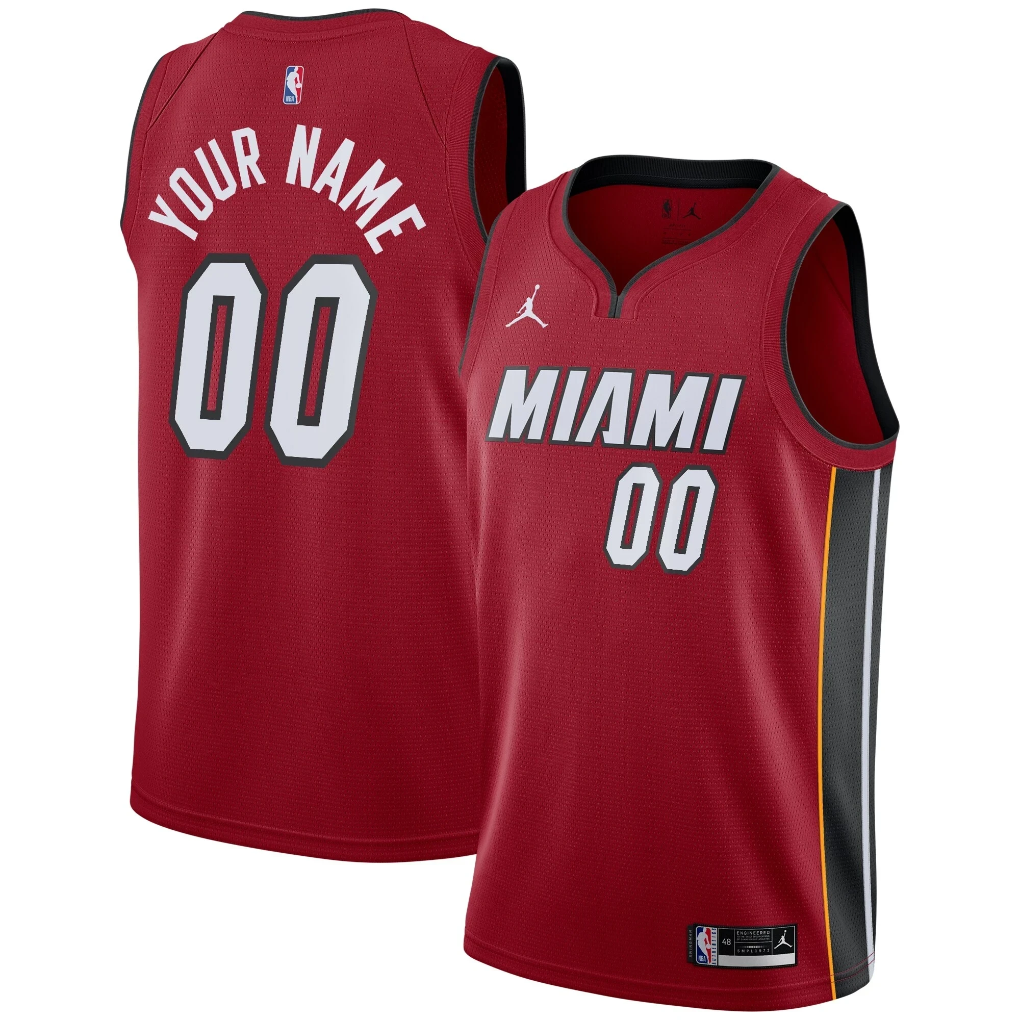 Miami Heat Swingman Custom Statement Edition Red NBA Jersey Men's
