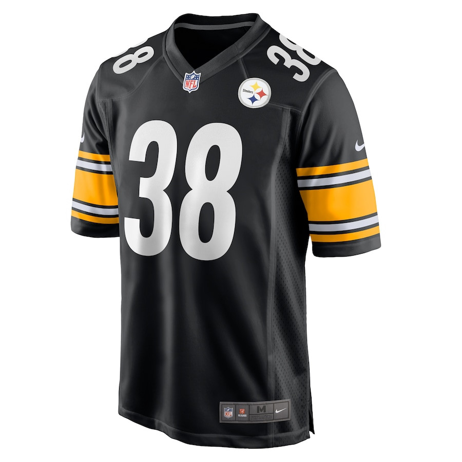 Caleb Johnson 38 Pittsburgh Steelers Game Black NFL Jersey Men's