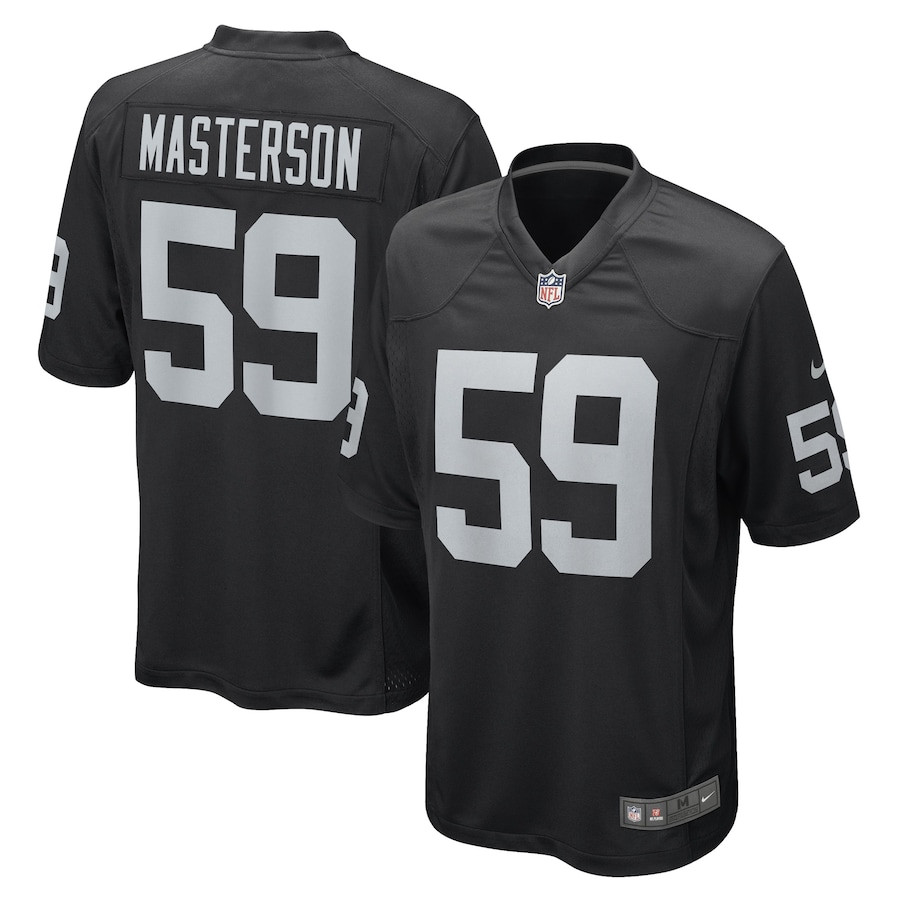 Luke Masterson 59 Las Vegas Raiders Team Game Black NFL Jersey Men's