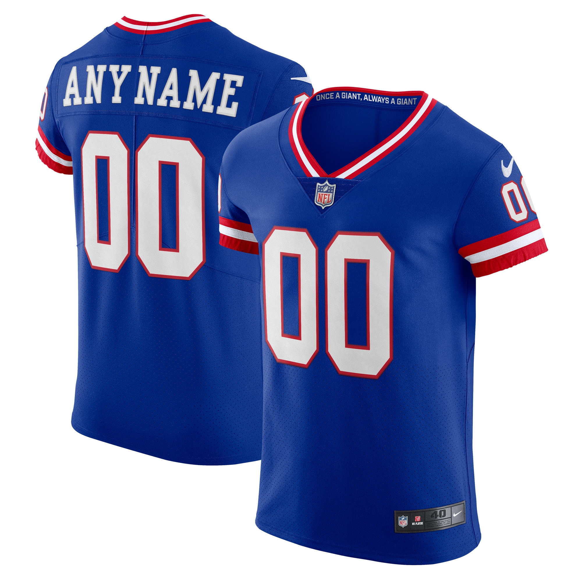 New York Giants Royal Classic Vapor Elite Custom NFL Jersey Men's
