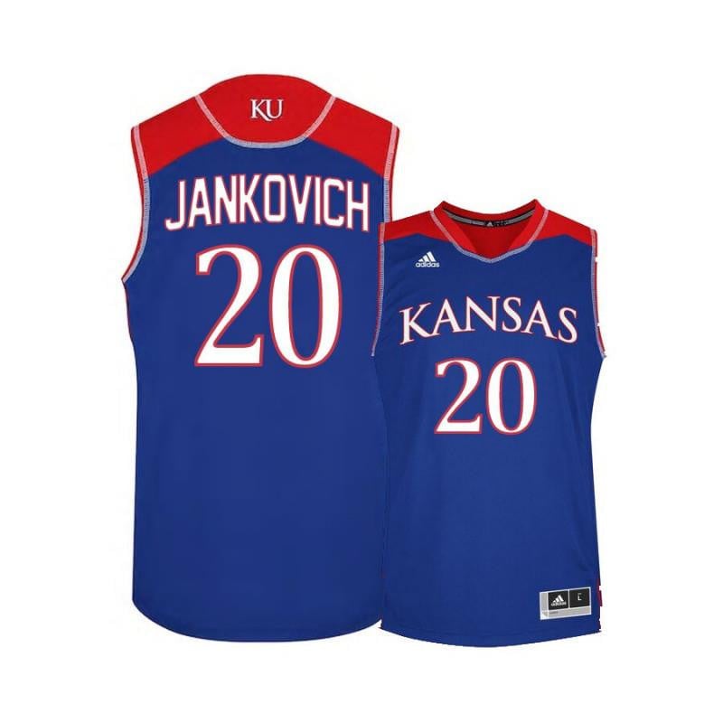 20 Michael Jankovich Blue Kansas Jayhawks NCAA Jersey Men's