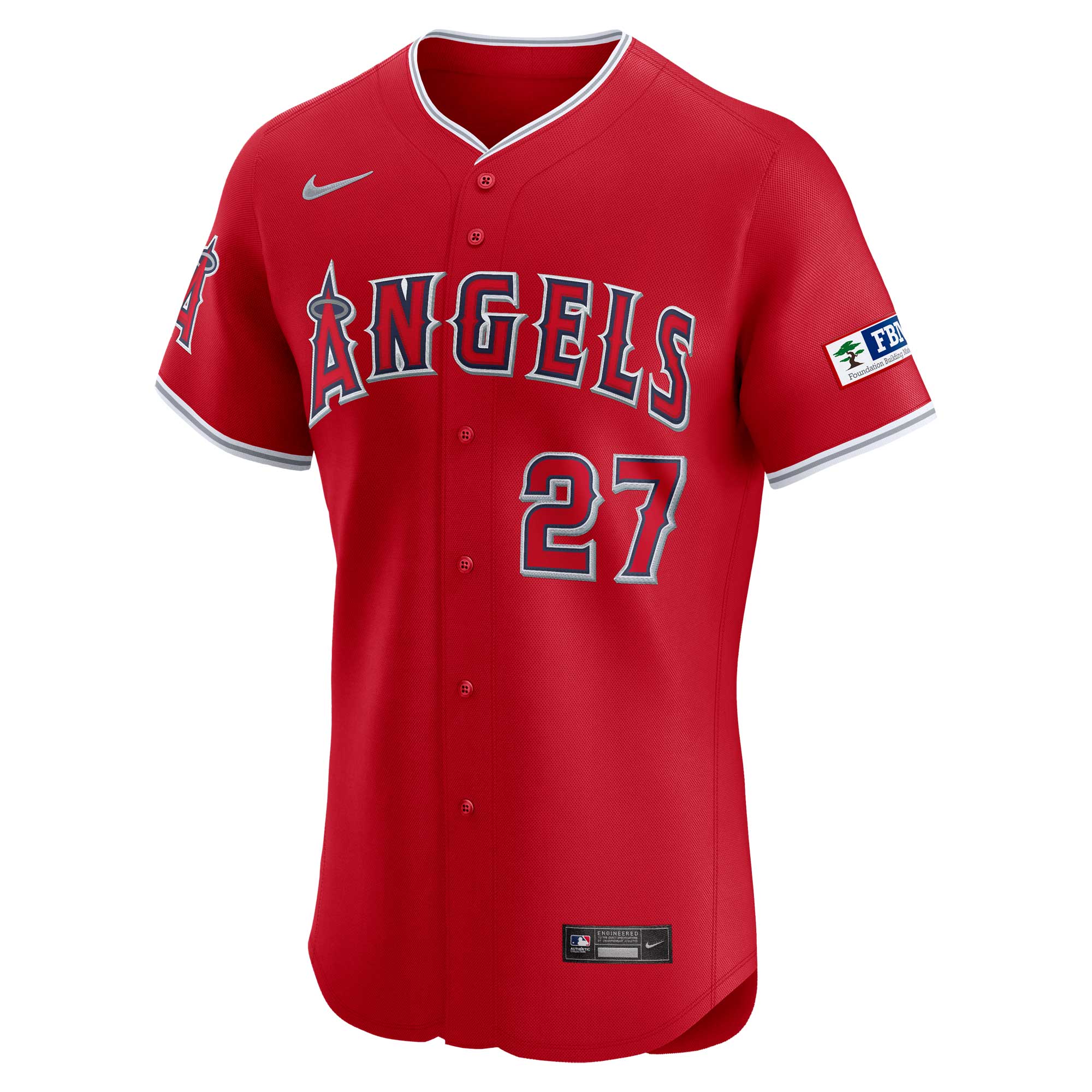 Los Angeles Angels Mike Trout Red Alternate Elite Player MLB Jersey Men's