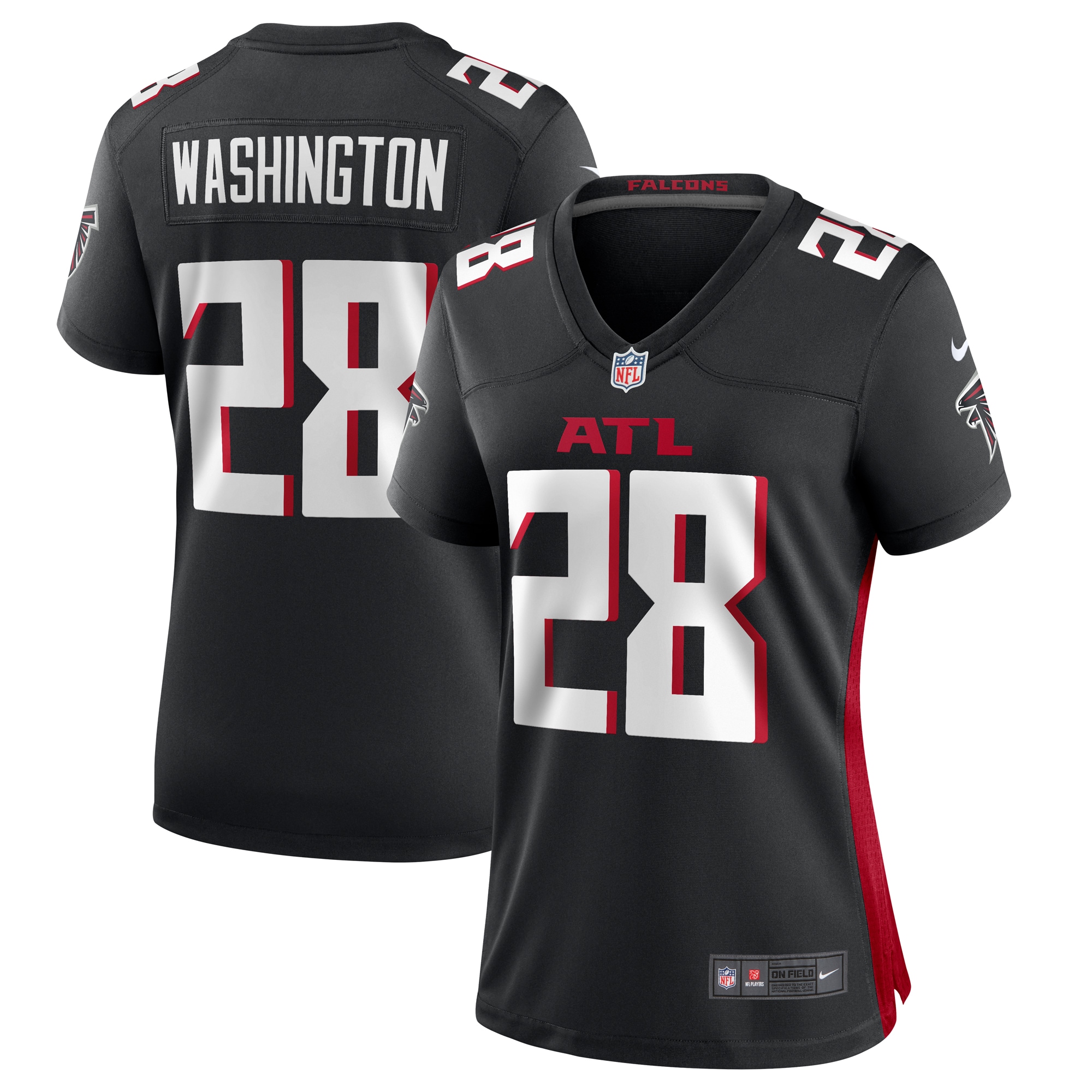 Atlanta Falcons Carlos Washington Black Game NFL Jersey Women's