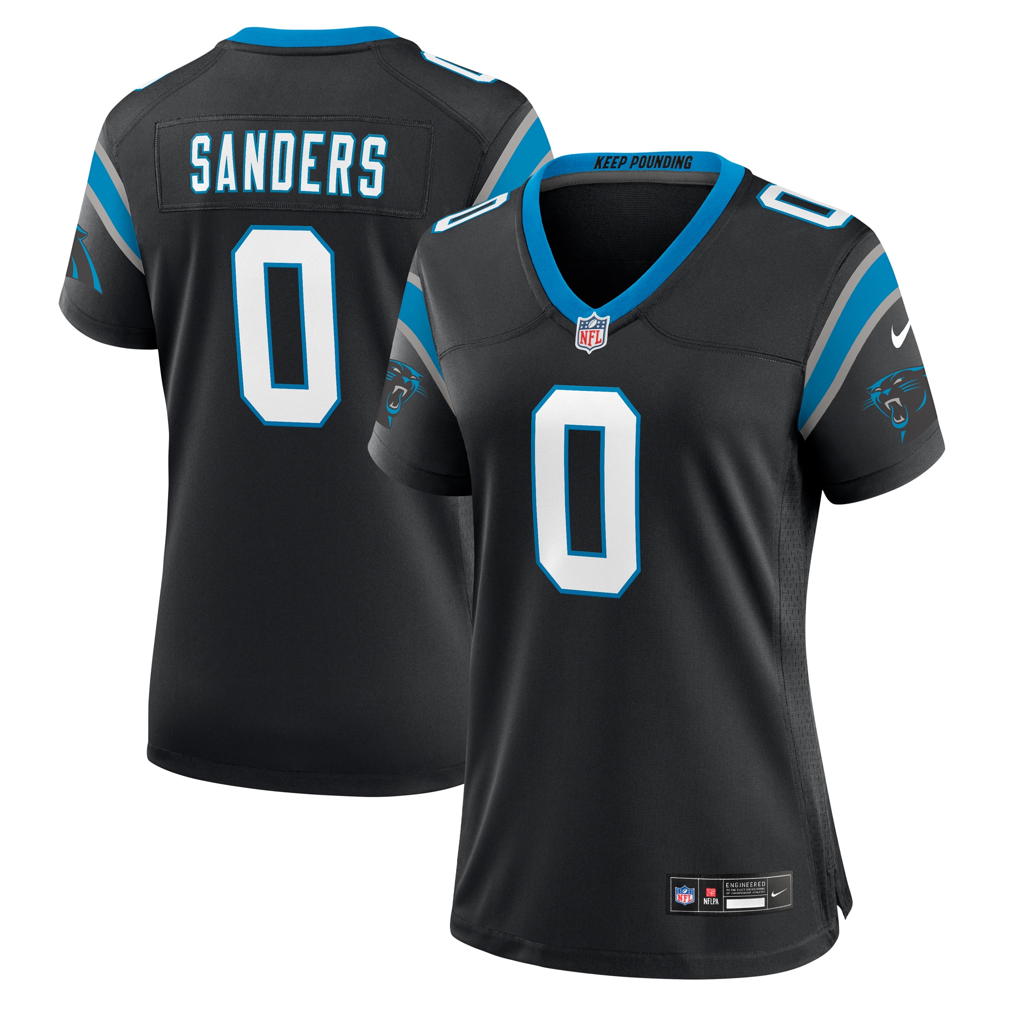 Carolina Panthers Ja'Tavion Sanders Black Game NFL Jersey Women's