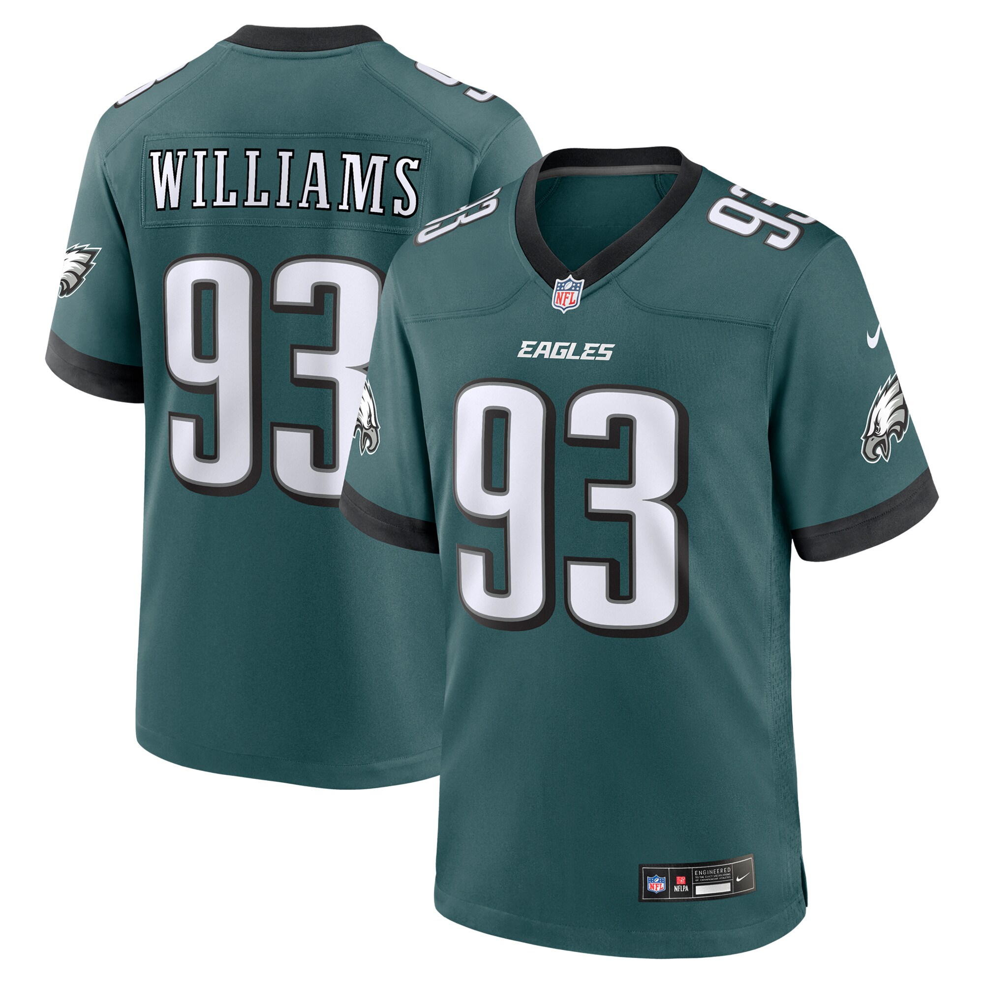 Philadelphia Eagles Milton Williams Midnight Green Team Game NFL Jersey Men's