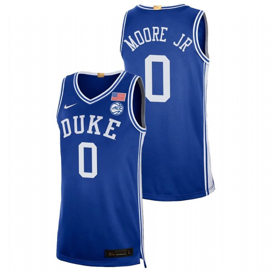 Wendell Moore Jr. 0 Royal Duke Blue Devils 2023 College NCAA Jersey Men's