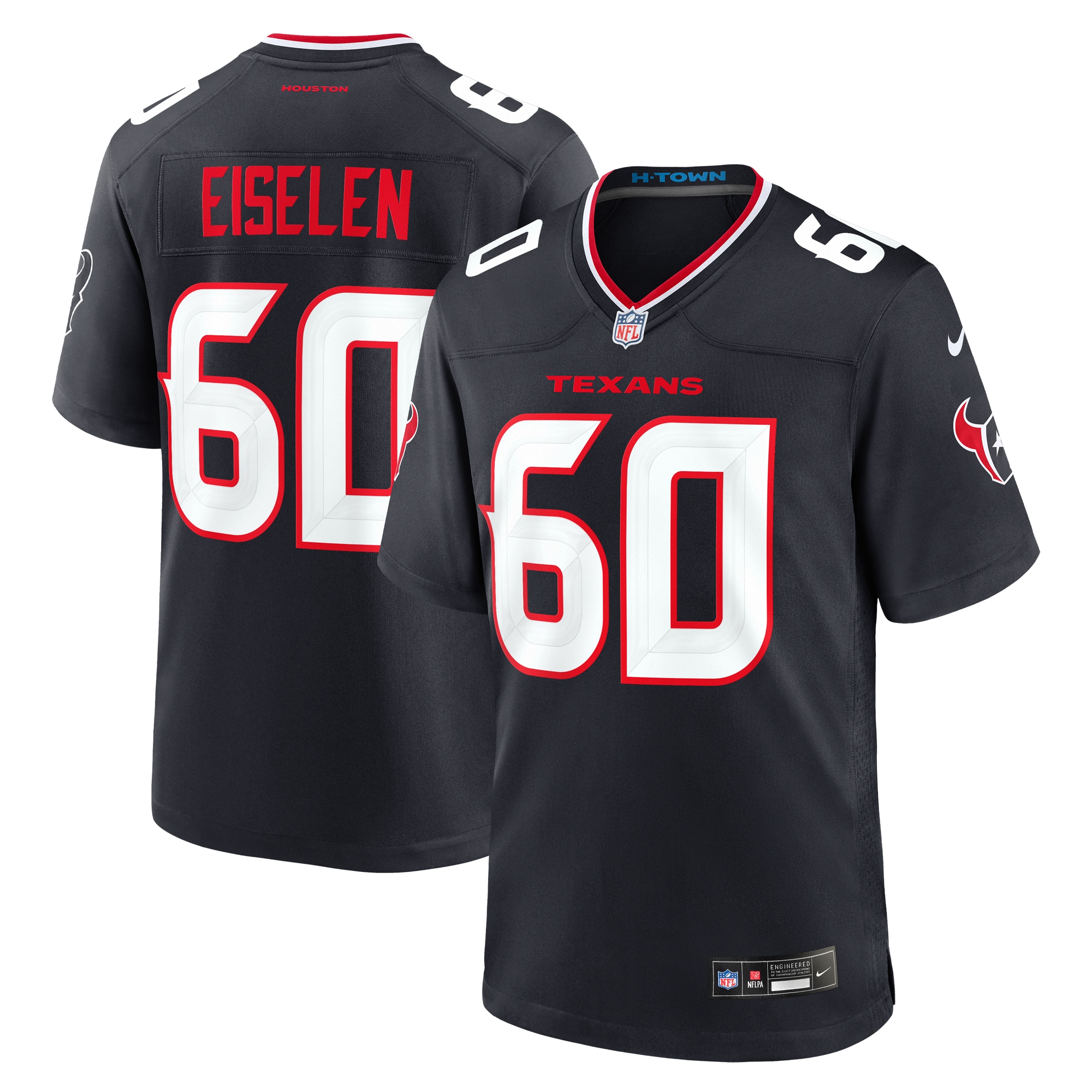 Houston Texans Dieter Eiselen Navy Team Game NFL Jersey Men's