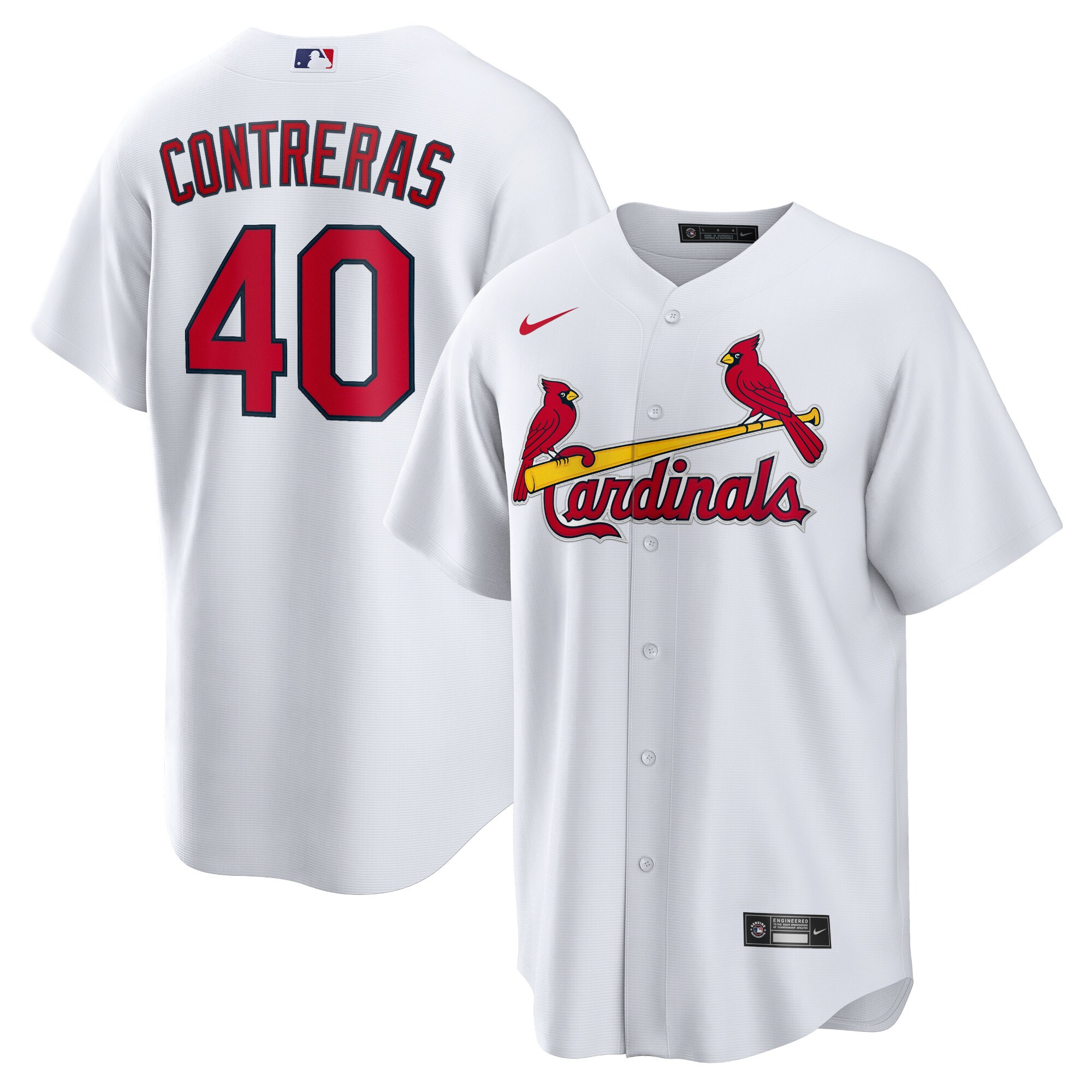 St. Louis Cardinals Willson Contreras White Home Official Player MLB Jersey Men's
