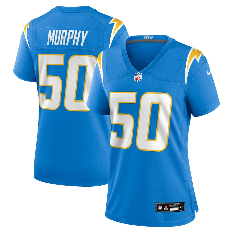 Caleb Murphy 50 Los Angeles Chargers Game Powder Blue NFL Jersey Women's