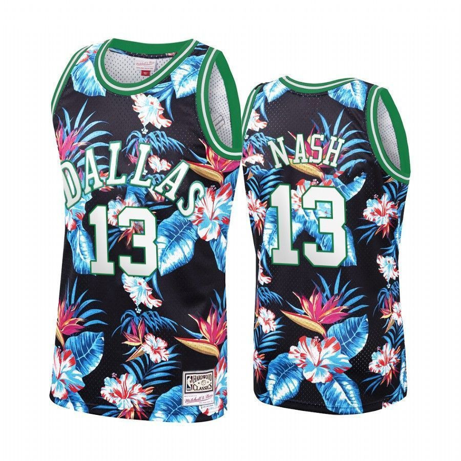 Dallas Mavericks Steve Nash 13 Floral Fashion NBA Jersey Men's