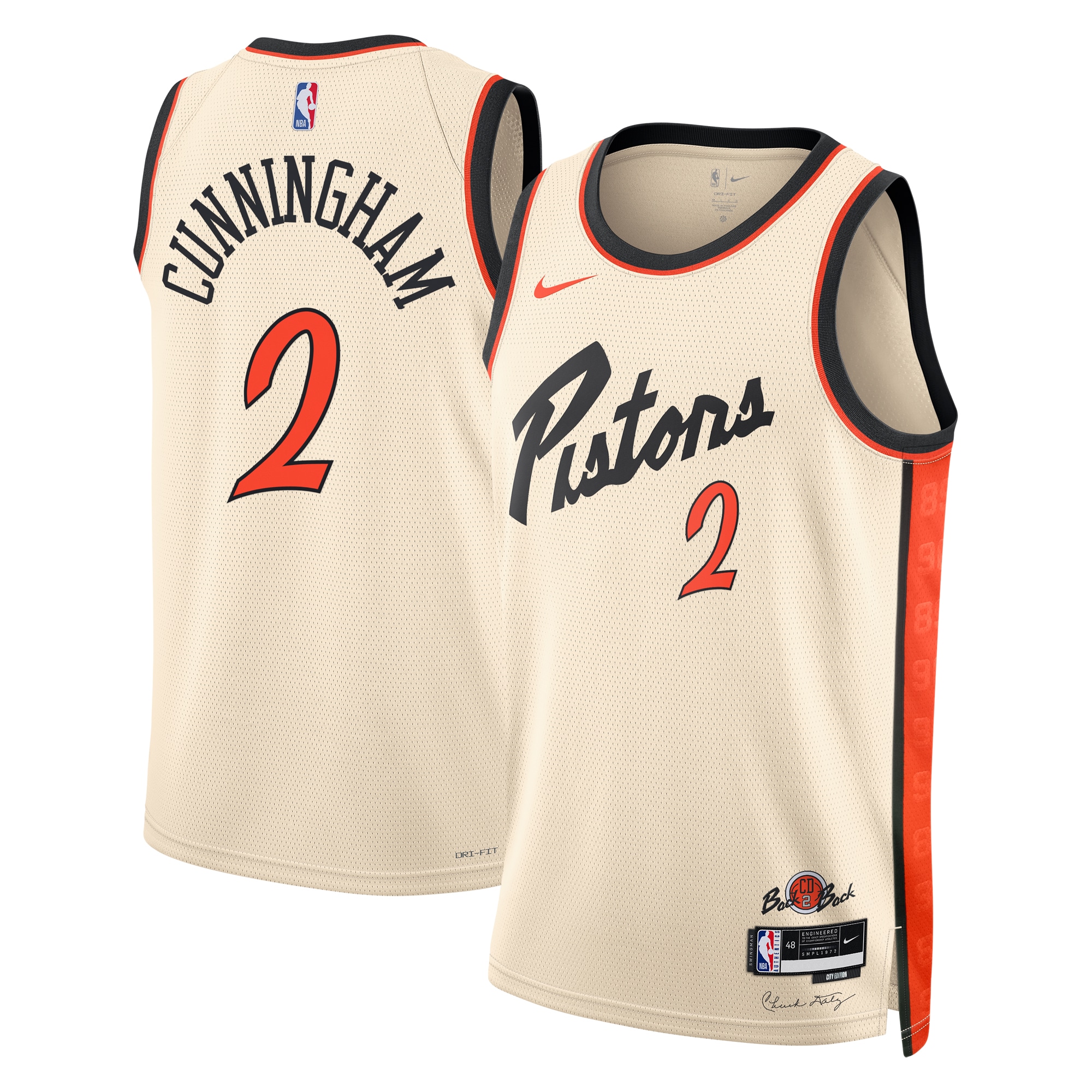 Detroit Pistons City Edition Swingman 2024 Creme Cade Cunningha Unisex NBA Jersey Unisex