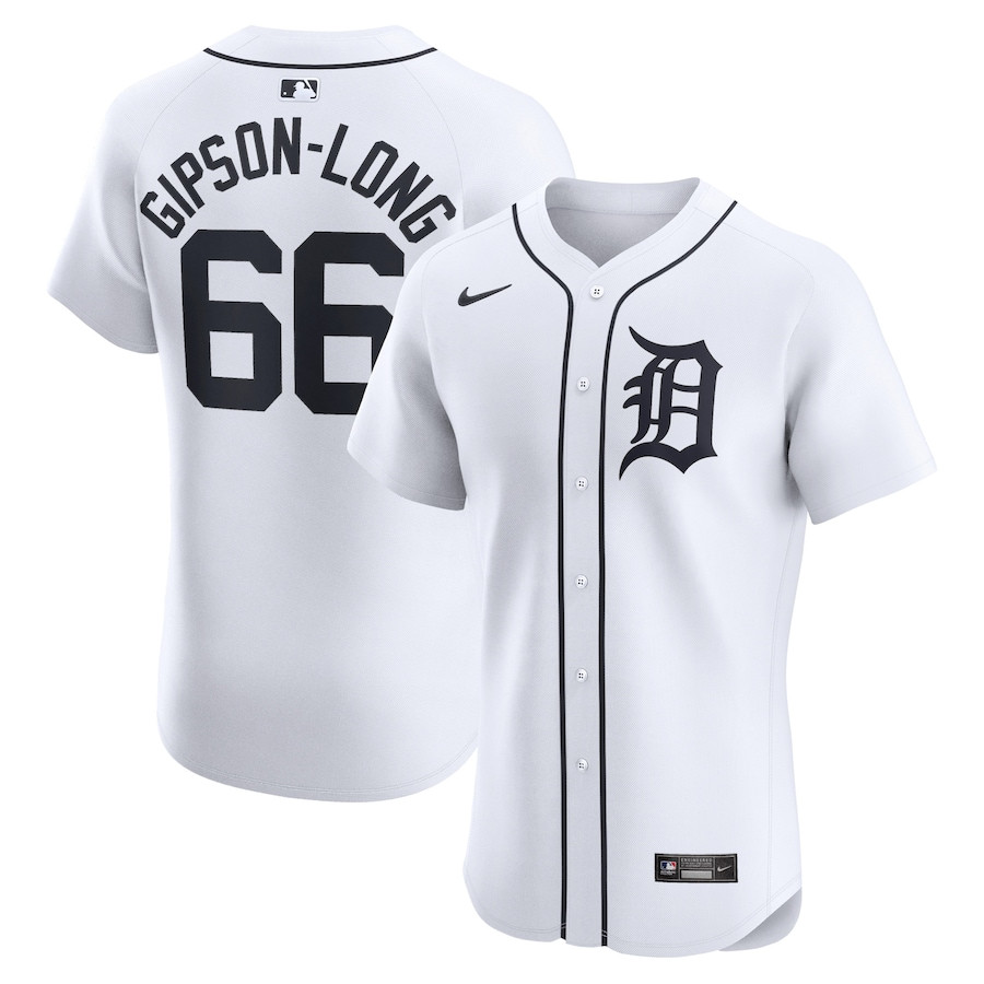 Sawyer Gipson-Long 66 Detroit Tigers Home Elite Player White MLB Jersey Men's