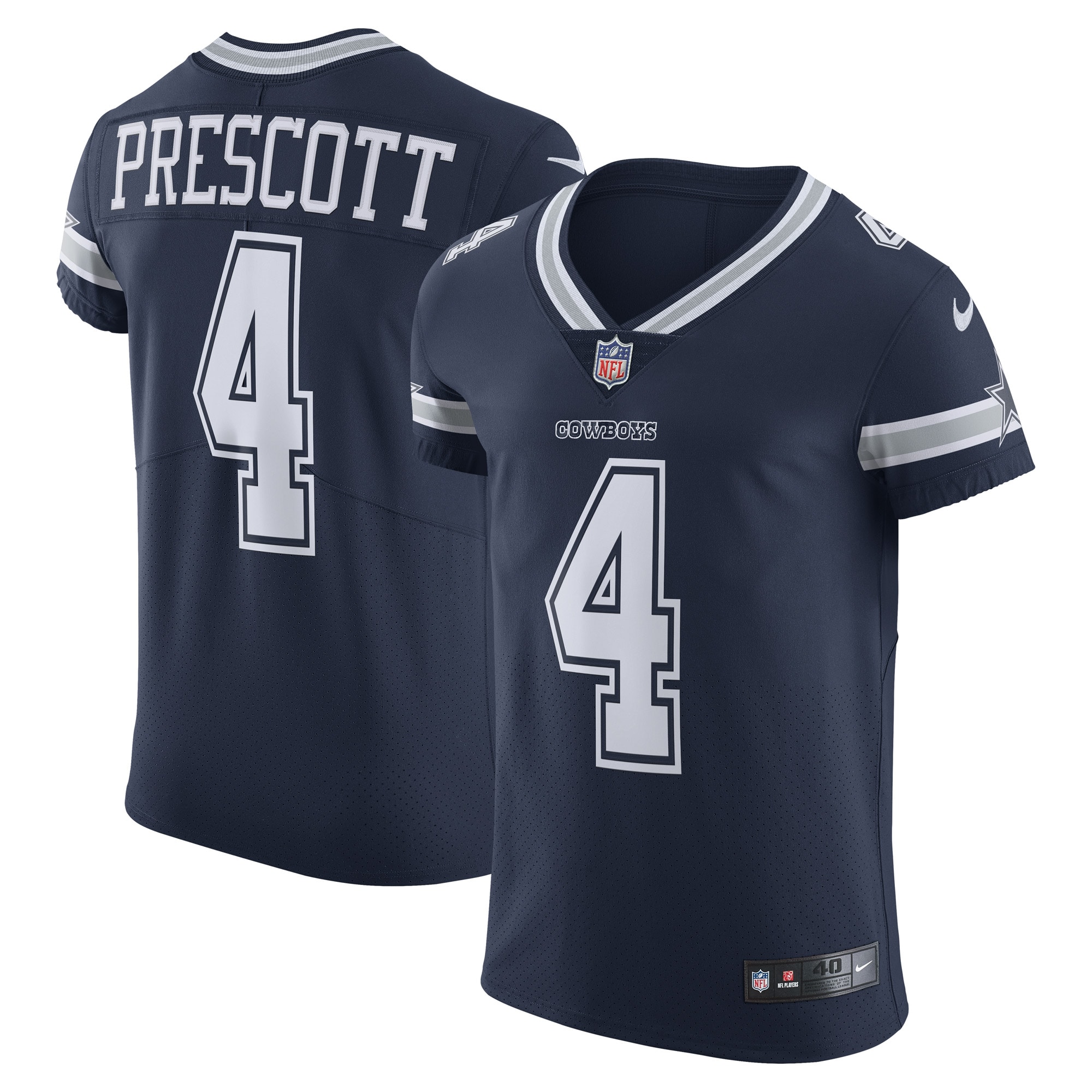 Dallas Cowboys Dak Prescott Navy Vapor Elite Player Team NFL Jersey Men's