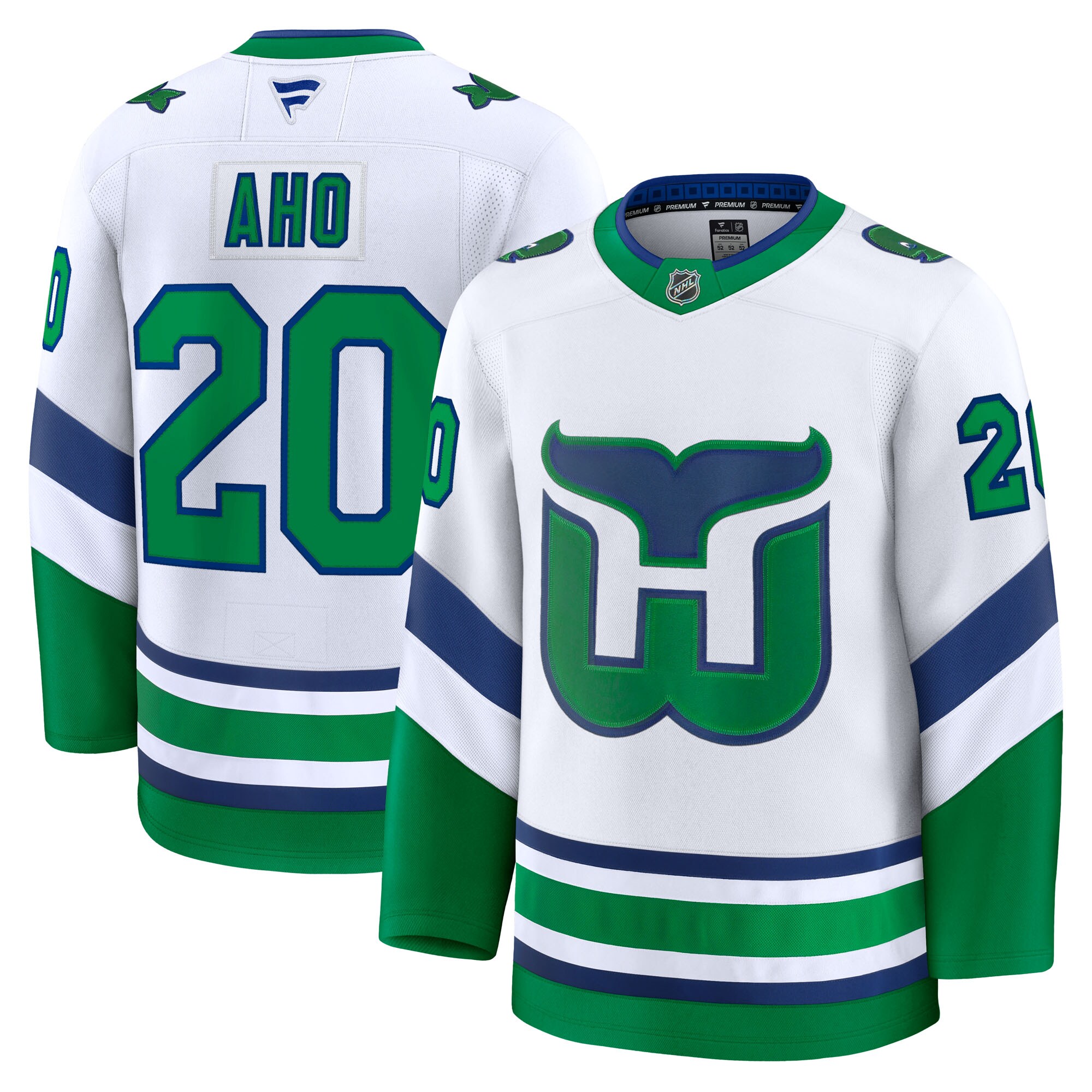 Carolina Hurricanes Sebastian Aho White Throwback Premium NHL Jersey Men's