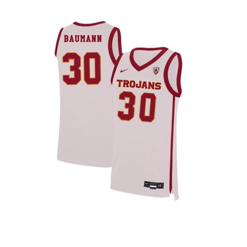 30 Noah Bauman White Elite USC Trojans NCAA Jersey Men's
