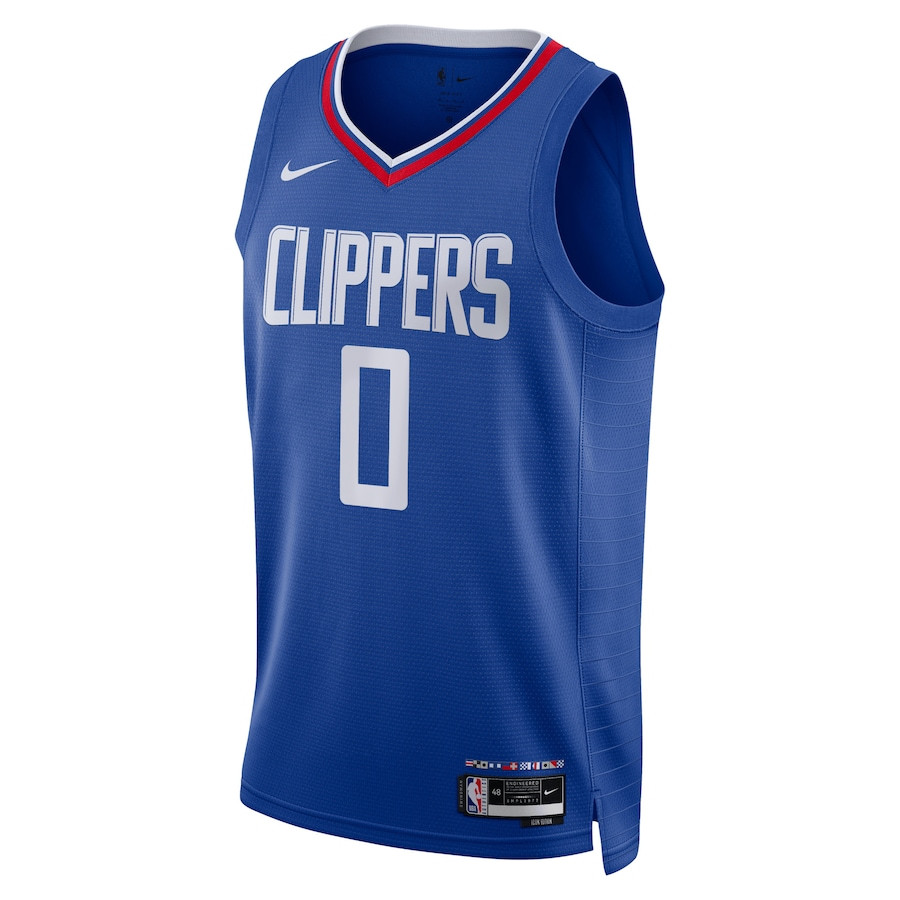 Russell Westbrook 0 Los Angeles Clippers Unisex Swingman Icon Edition Blue NBA Jersey Unisex