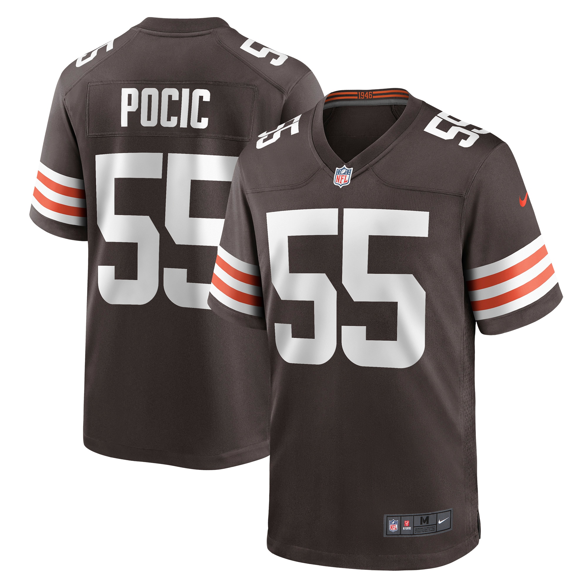 Cleveland Browns Ethan Pocic Brown Game NFL Jersey Men's