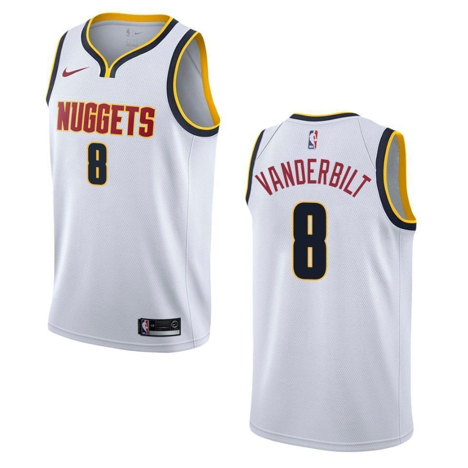 Denver Nuggets 8 Jarred Vanderbilt Association Swingman Wihte NBA Jersey Men's